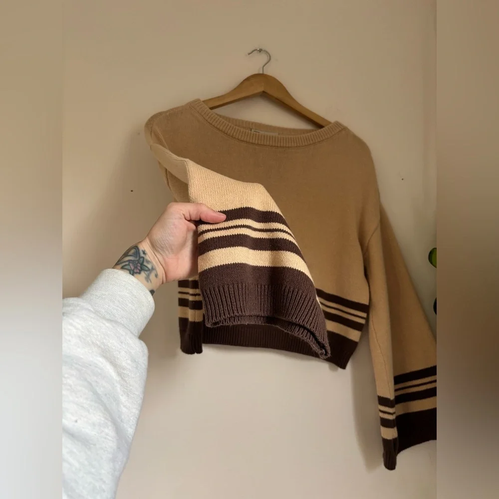 Saturday Sunday Anthropologie Knit Neutral Pullover - Picture 4 of 6